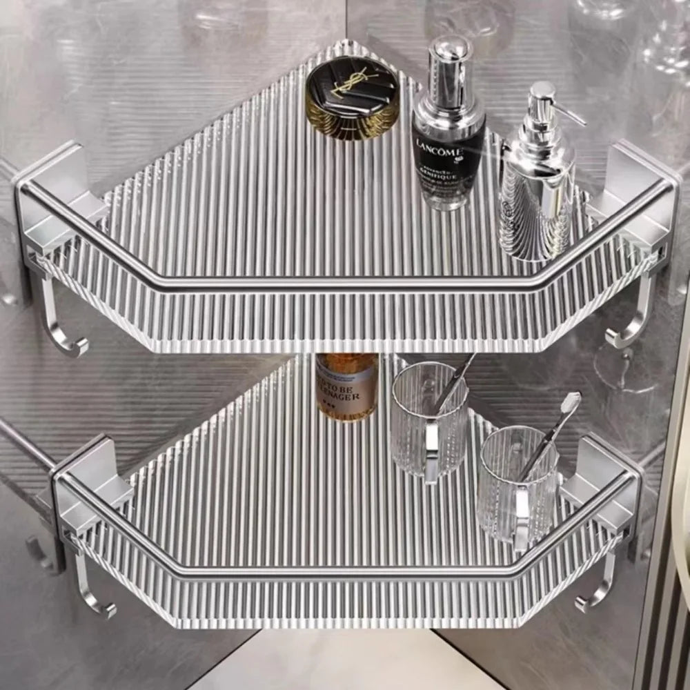 Wall Shelf No Drill Acrylic Triangle Bathroom Shelf Wall Mount Corner