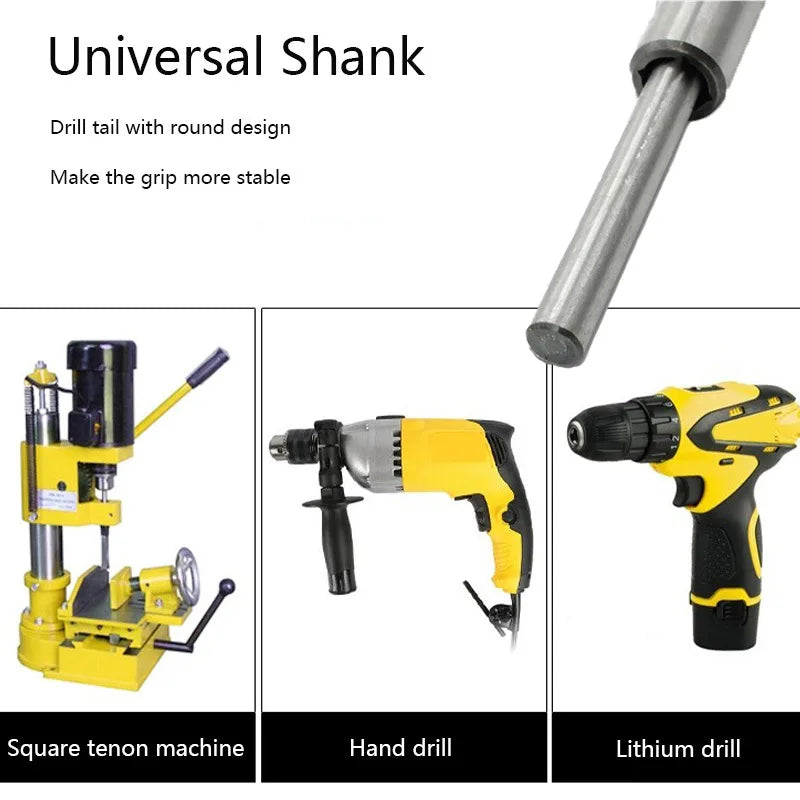 HSS Square Hole Drill Set - Auger Mortising Chisel Bit