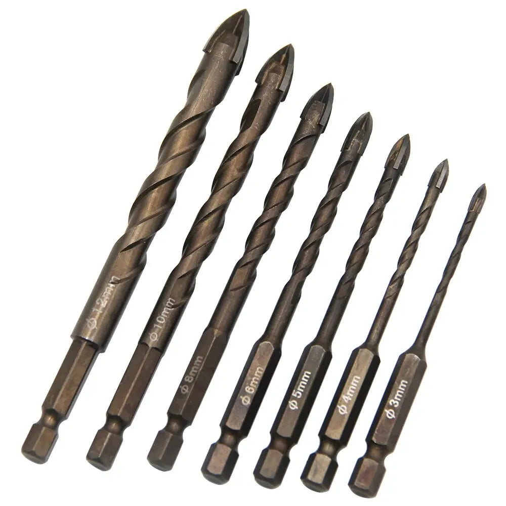 Hex Handle Cross-Tip Diamond Drill Bit — 3mm to 12mm fo - View 1