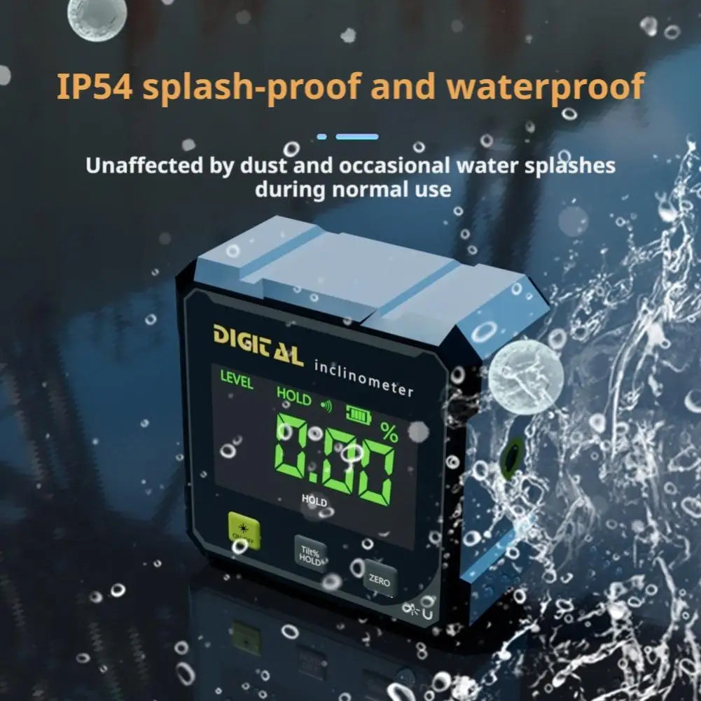Smart Laser Digital Inclinometer Level Box 4-Side Magnetic 360° High