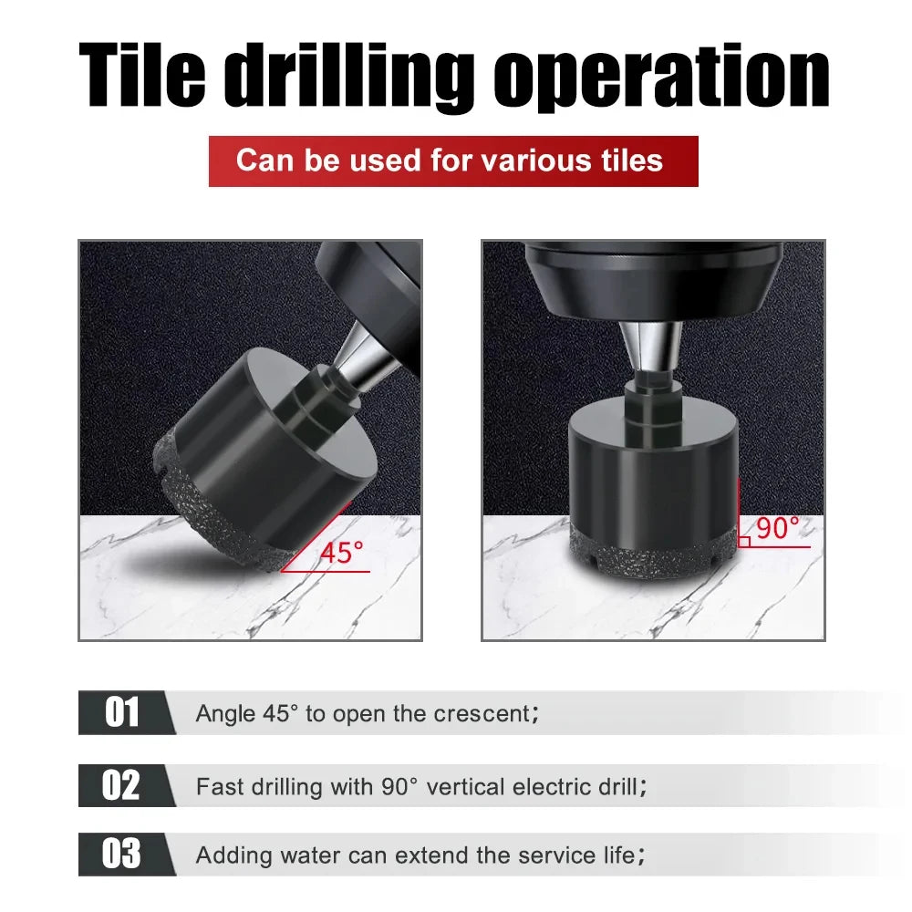 Dry Diamond Core Drill Bit 6-80mm Diamond Brazed Hole Saw Core Drill