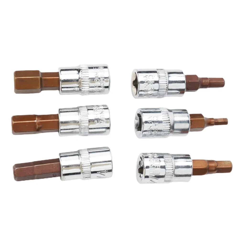 6Pcs 1/4 Inch Screwdriver Bit Socket Set Hex Screw Driver Bits H3-H8