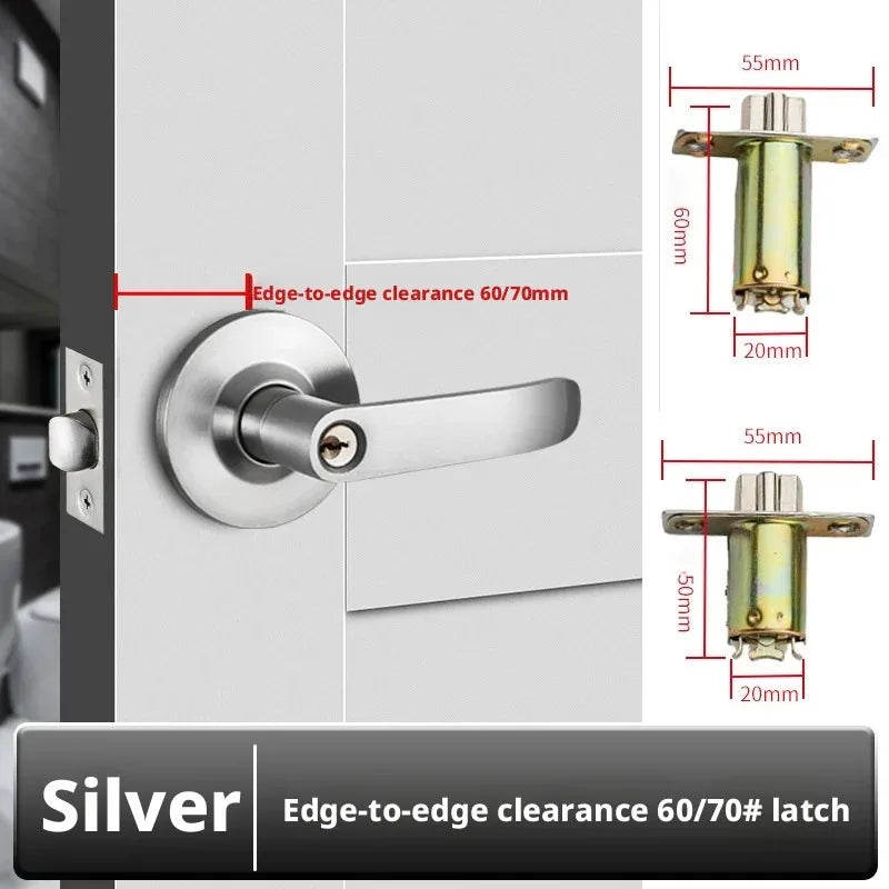 Stainless Steel Interior Door Lever Lock Set: Privacy Knob Handle