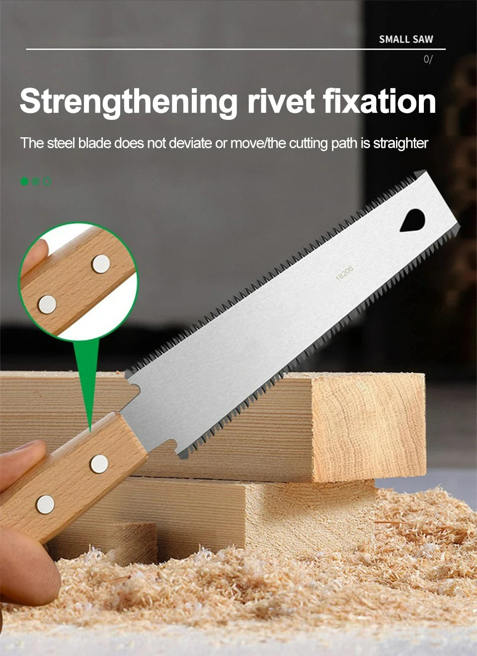 Japanese Style Hand Saw Non-slip Wooden Handle Pull Saw Flush Cut Saw