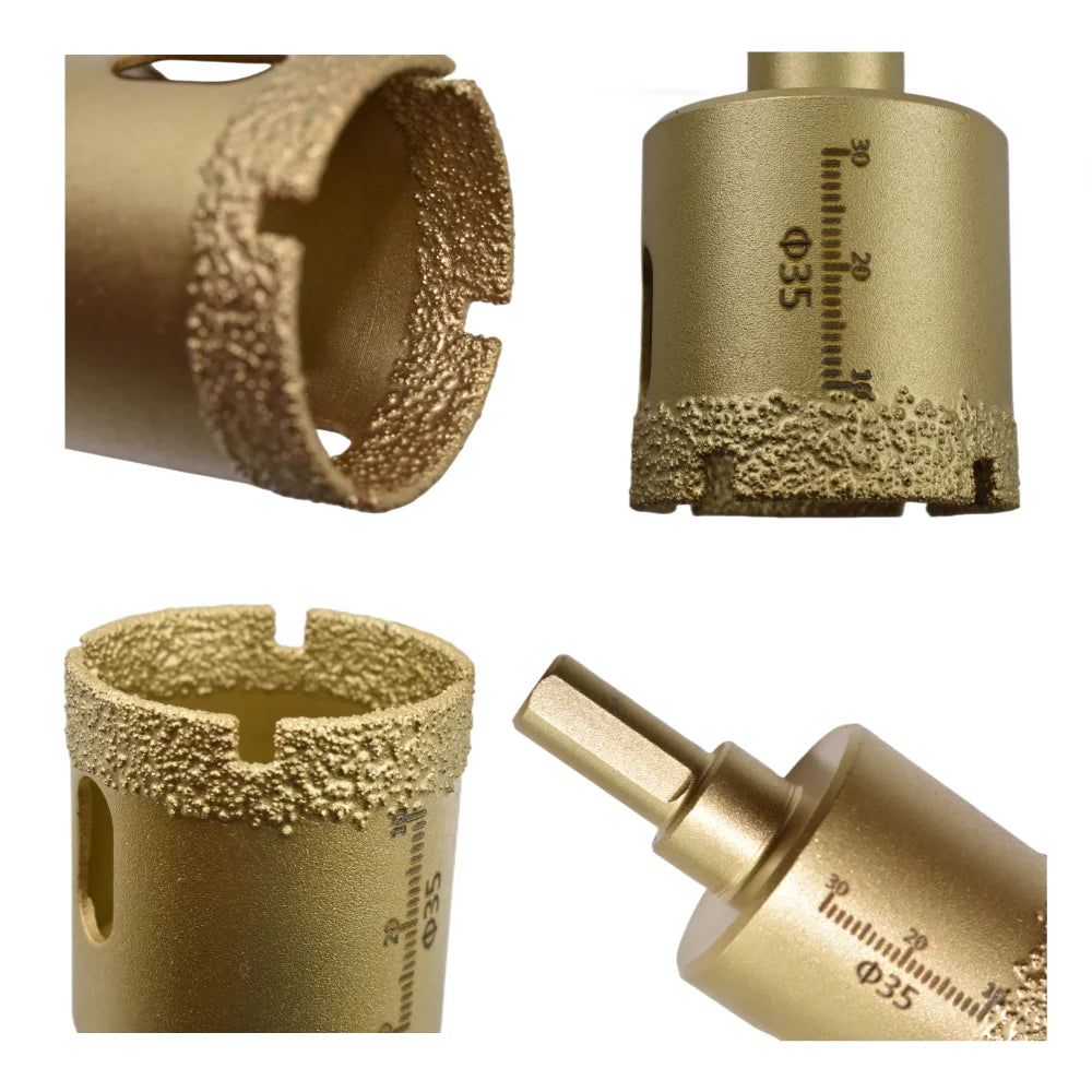 Diamond Brazed Core Dry Drill For Porcelain Tiles Marble Glass