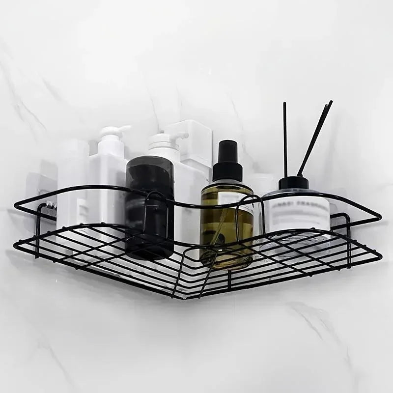 Bathroom Shelf Shampoo Storage Rack Holder Kitchen No Punching