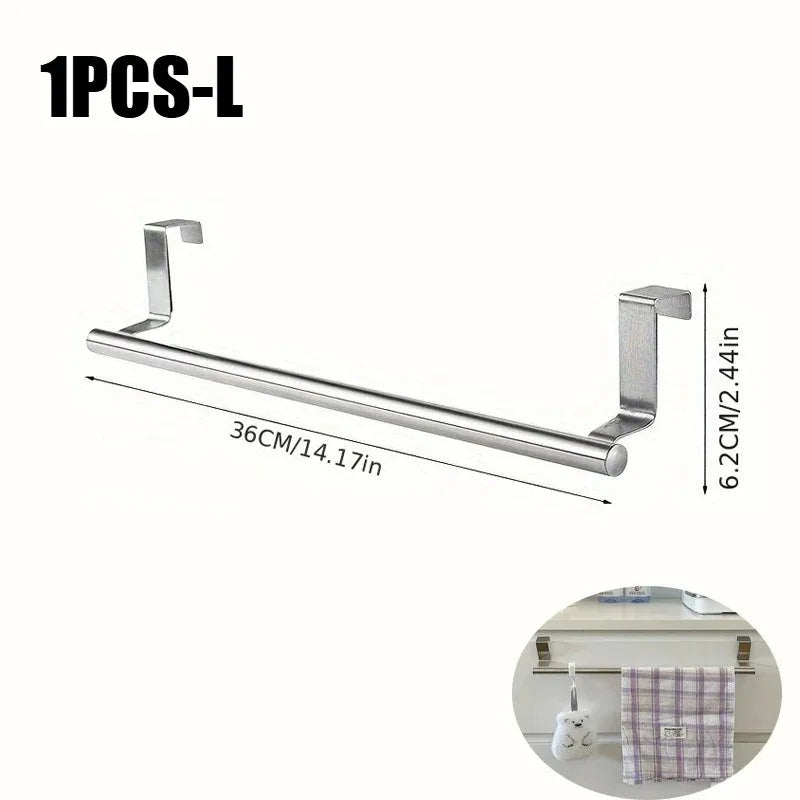 1/2p Towel Rod Steel Metal Wire Over Cabinet Towel Rack Storage