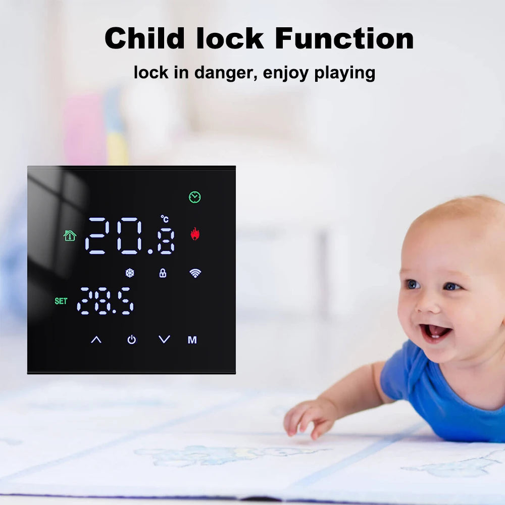 Tuya WiFi Smart Thermostat – LCD Touch Screen for Floor & Gas Heating
