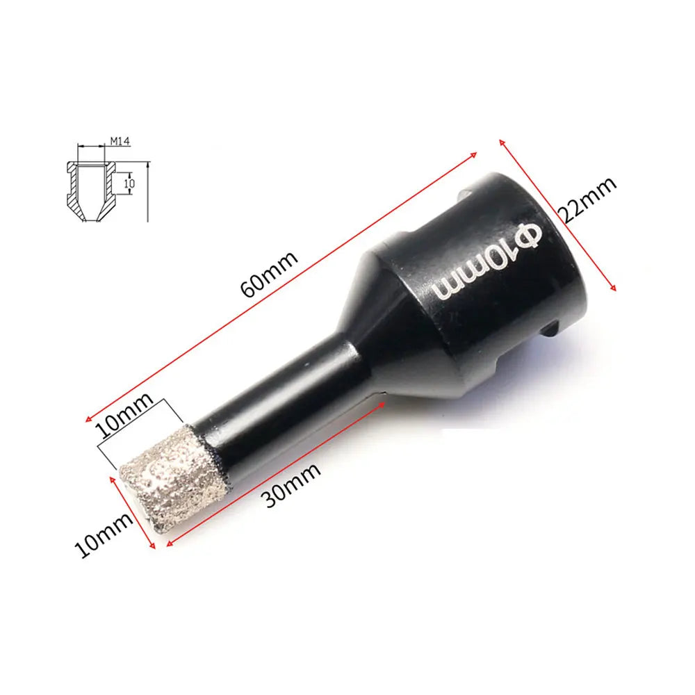 M14 Diamond Dry Core Drill Bits — 6mm to 16mm for Tile Granite & Ma