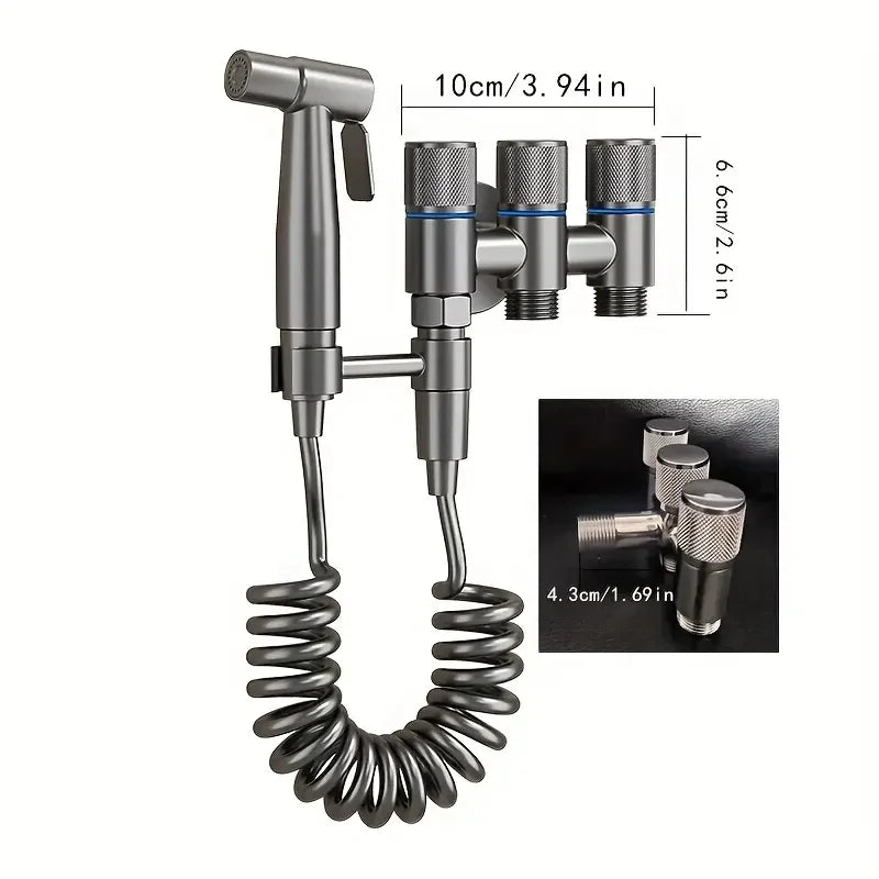 3-in-1 Stainless Steel Water Distributor with Spray Gun - Wall-Mounted