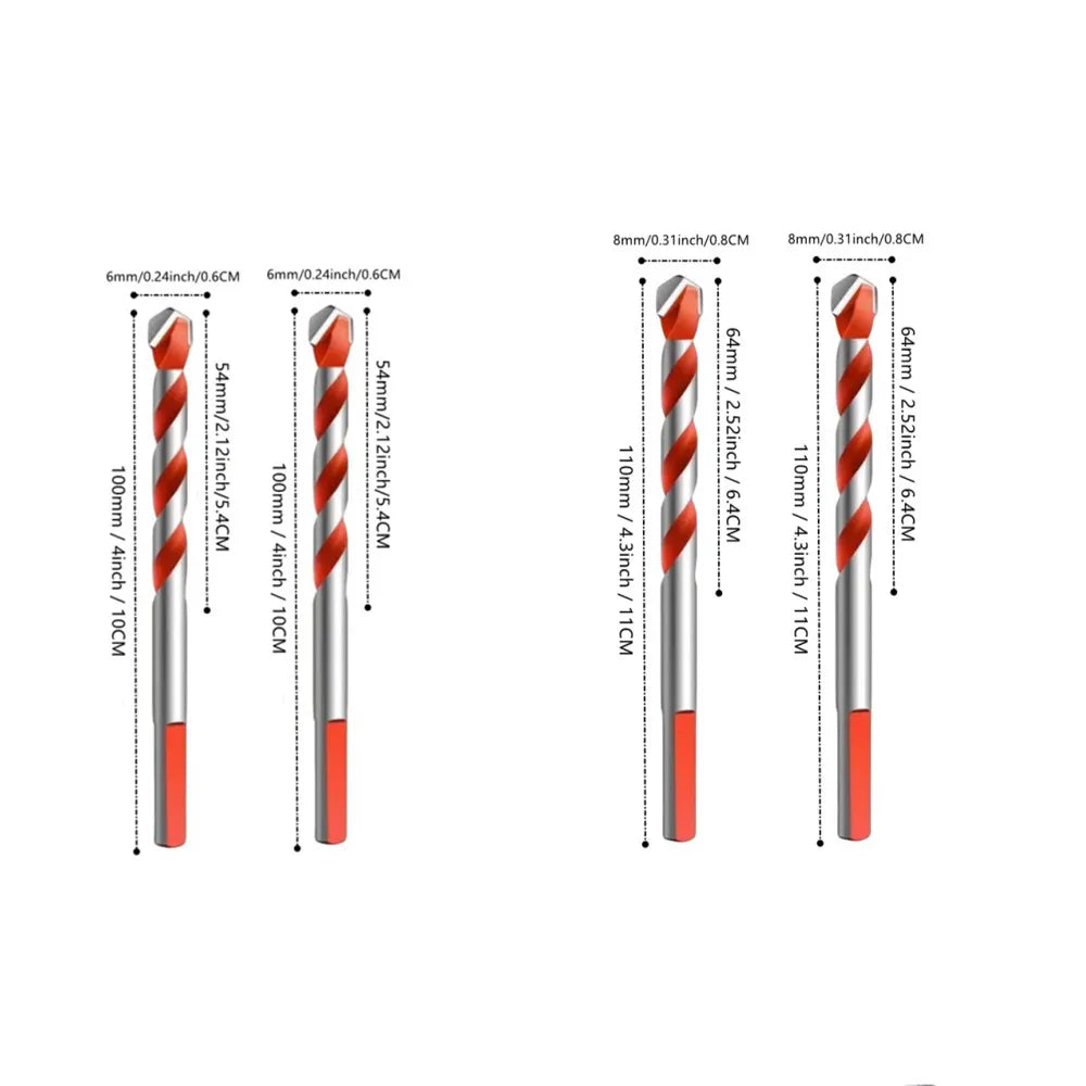 Multifunction Drill Bit Set – 6/8/10/12mm for Tile, Marble & Masonry
