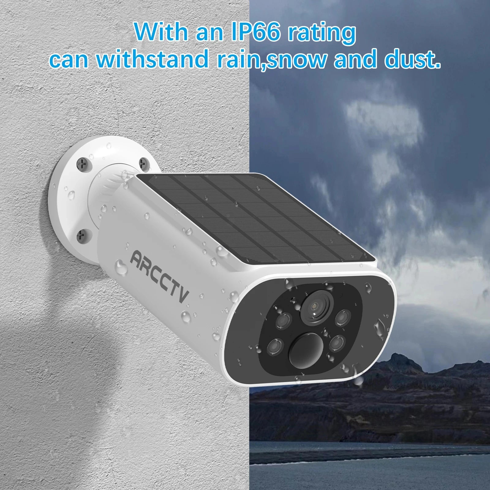 ARCCTV 4MP Wifi Solar Battery Camera Kit Surveillance Security System