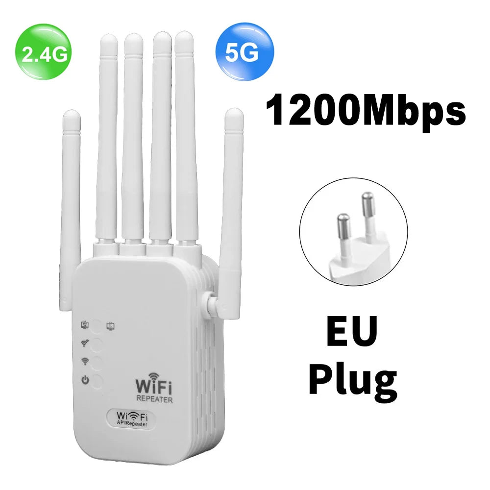 Kebidumei 1200Mbps Dual-Band WiFi Repeater & Extender – 2.4G/5G AC