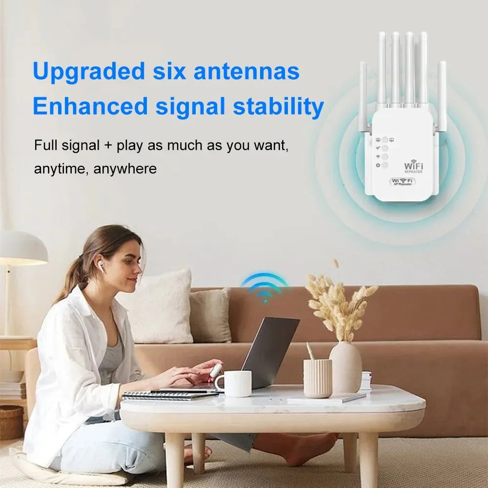 Kebidumei 1200Mbps Dual-Band WiFi Repeater & Extender – 2.4G/5G AC