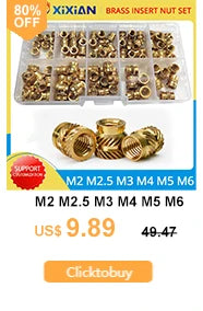 M2 M2.5 M3 M4 M5 M6 Brass Heat Set Insert Nut Hot Melt Knurled