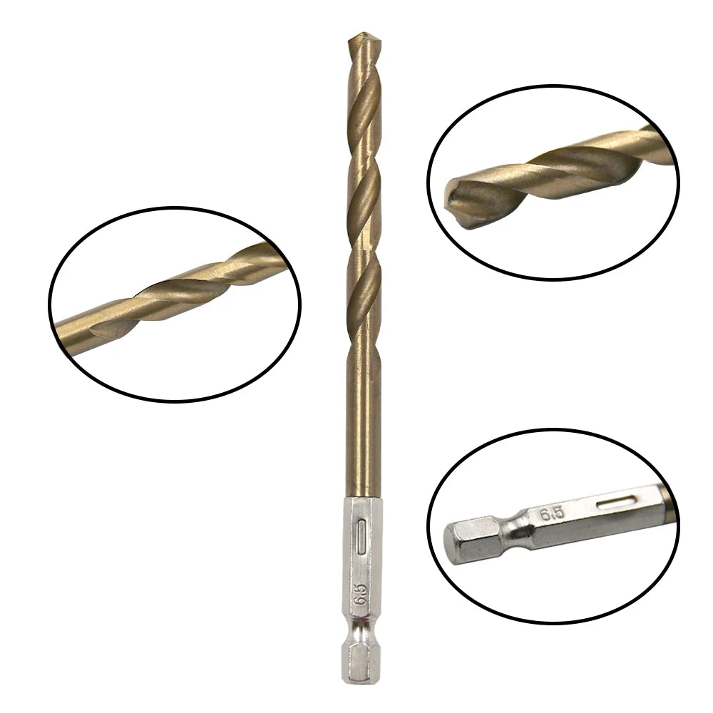 Hexagonal Handle 13pc Titanium Plated Fried Dough Twists Drill
