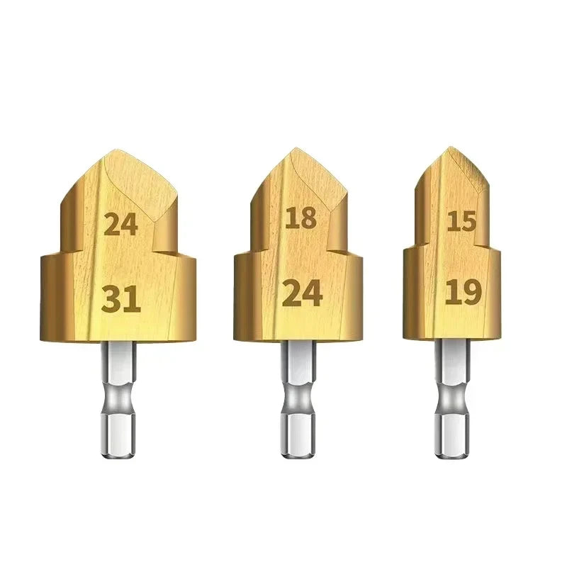 PPR Pipe Step Drill Bit – 20/25/32mm Titanium Coated (1 or 3-Piece)
