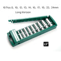 Hex Socket Wrench Head Set 1/4 3/8 1/2 Short Long Socket Deep Nut
