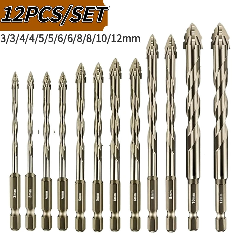 Four-Flute Sawtooth Eccentric Drill Bit Set — 3mm  - View 1