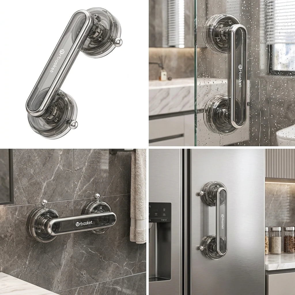 Waterproof Anti-slip Suction Cup Sliding Door Handle Removable