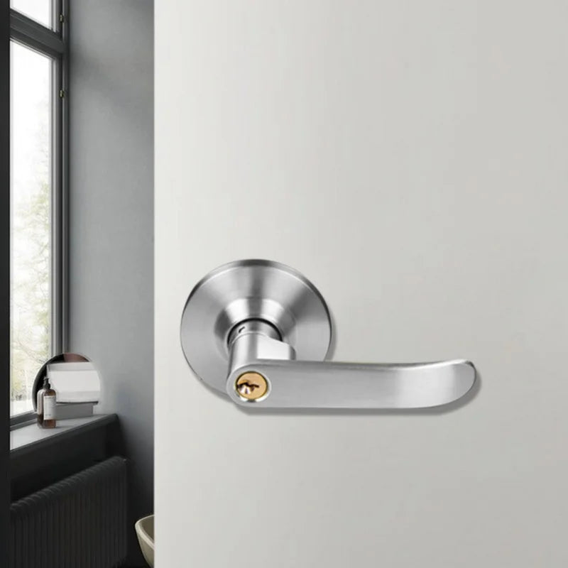 Stainless Steel Interior Door Lever Lock Set: Privacy Knob Handle