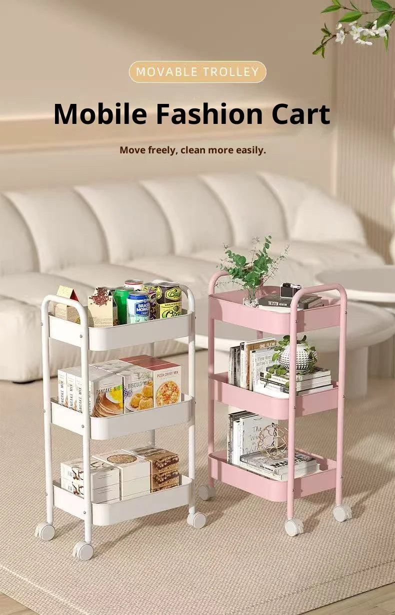Small Trolley Multi-Layer Mobile Storage Rack