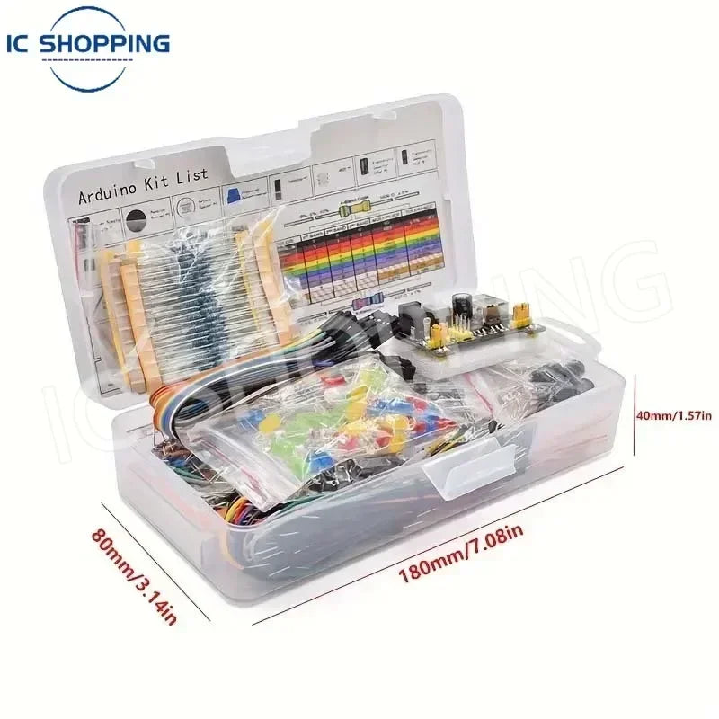 830-Piece Arduino UNO R3 Electronics Starter Kit with Breadboard