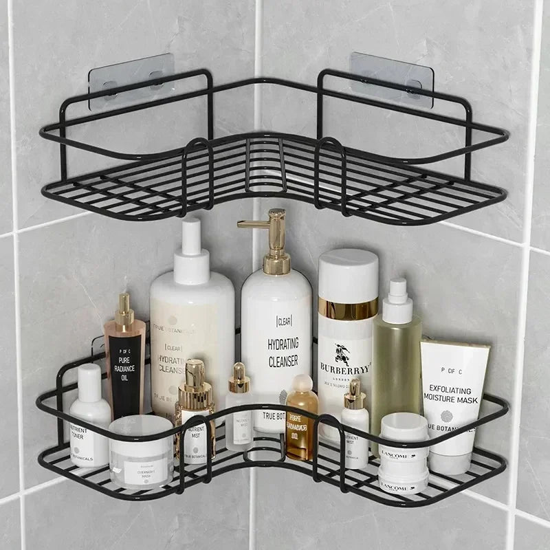 Bathroom Corner Triangle Shelf Wall Mounted Storage Shelves Shampoo