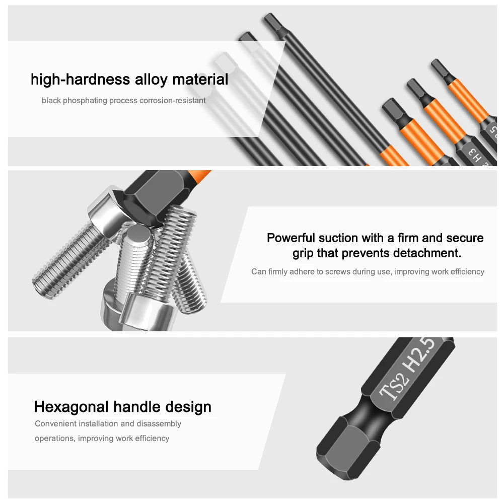 50-100mm High-Hardness Hex Socket Head Drill Bit Electric Screwdriver