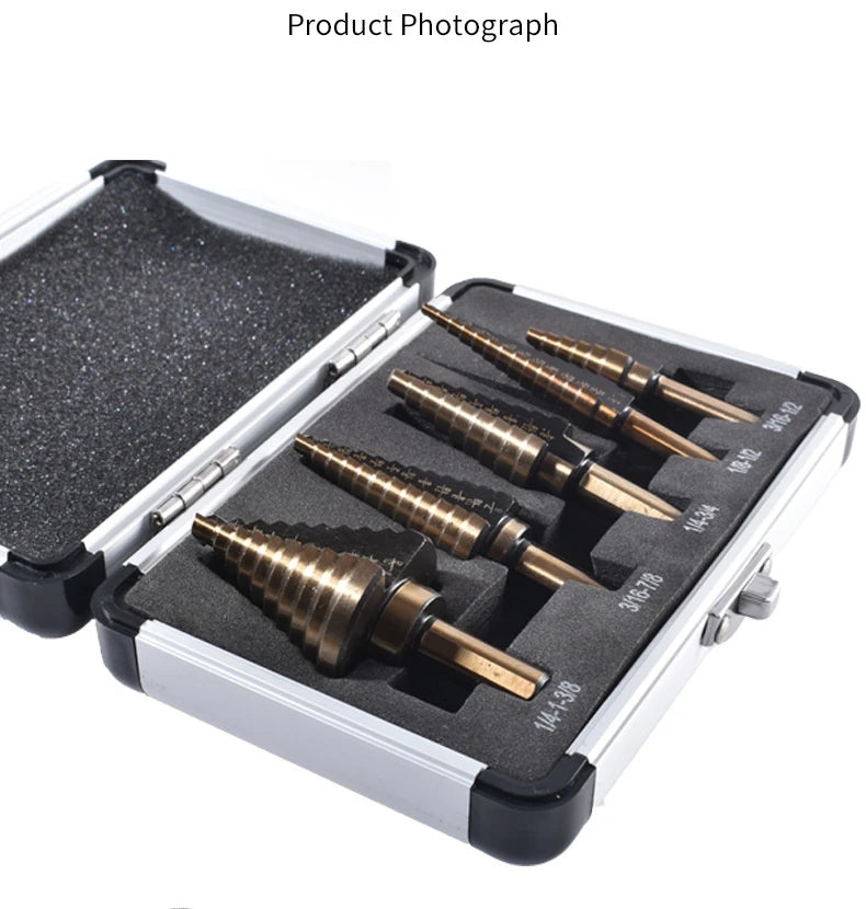 5-in-1 multi-step drill bit, high-precision drilling step drill bit