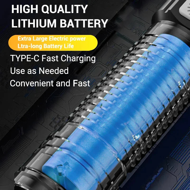 High Strong Power Led Flashlights 2000LM Tactical Torch with Display