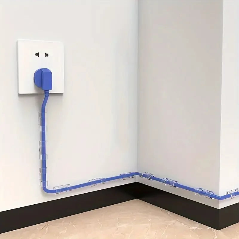 Clear Plastic Cable Clips - Transparent Wire Organizers for Wall &
