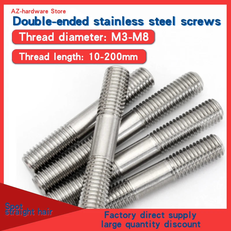 AZ-hardware Store Double-ended stainless steel screws Stud Stainless