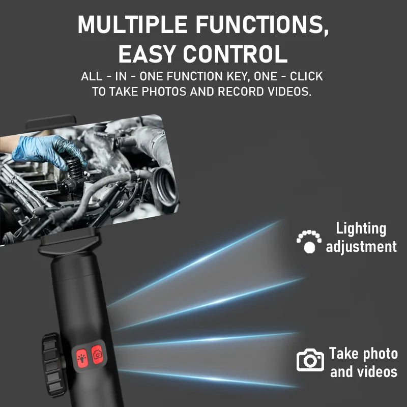 3.9mm/6.2mm/8.5mm 360° Articulating Borescope Endoscope Camera with