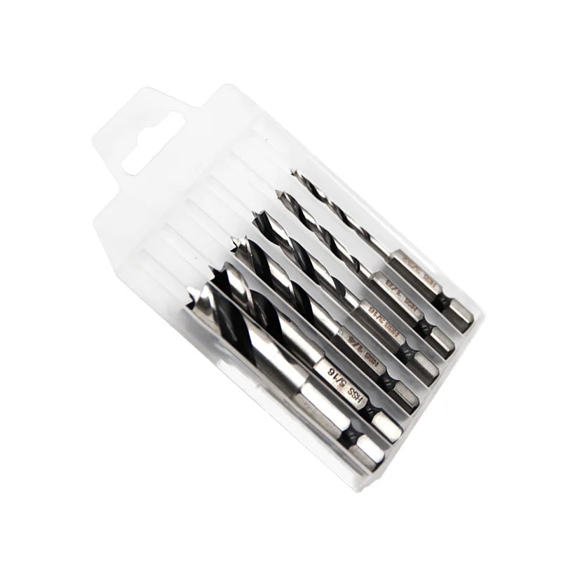 2/6Pcs 1/4" Hex Shank Drill Bits Quick Change 3-Point Stubby HSS