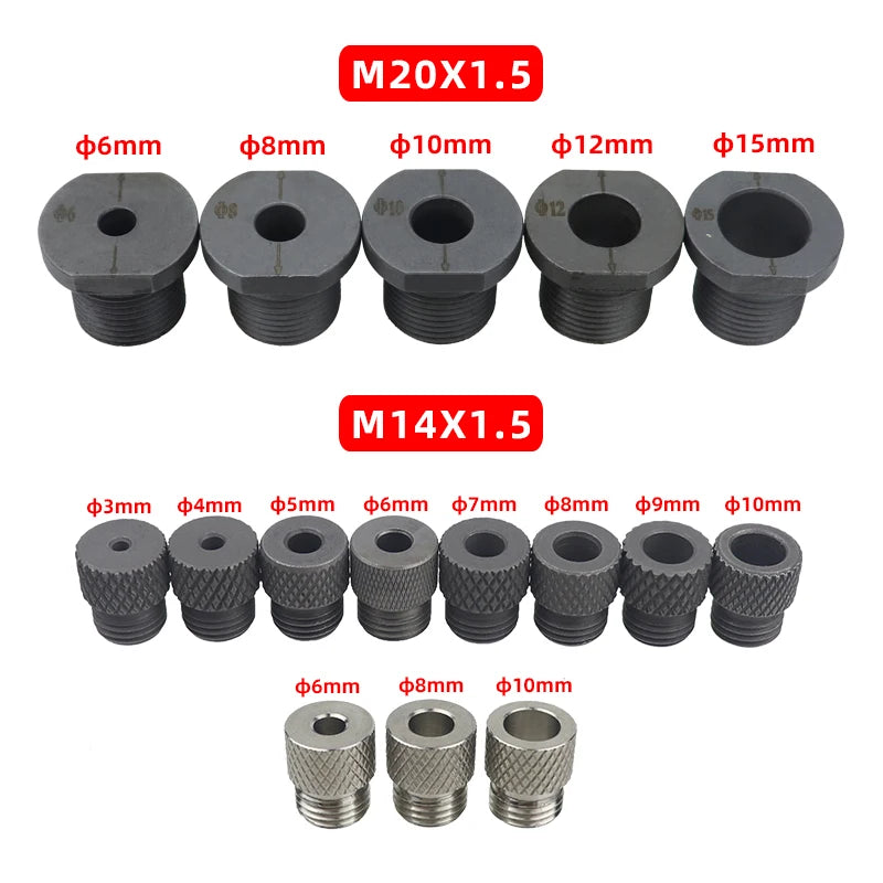Woodworking Doweling Jig Drill Bushing Set — 6mm to 15mm Pocket Hol...