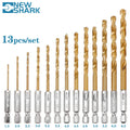 13Pcs HSS Metal Twist Drill Bit Set 1/4 Hex Shank 1.5-6.5mm Suitable