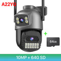 Outdoor Dual Screen Security PTZ Cam, Auto Tracking Surveillance, 6K