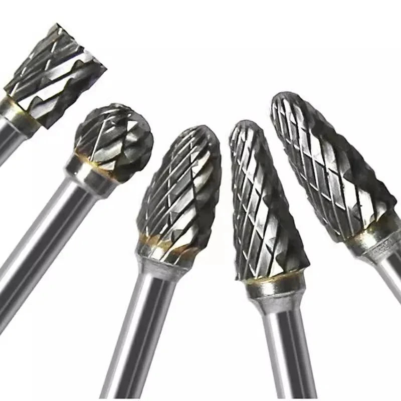 10pcs Tungsten Carbide Burr Set Compatible with 3mm Shank Diameter