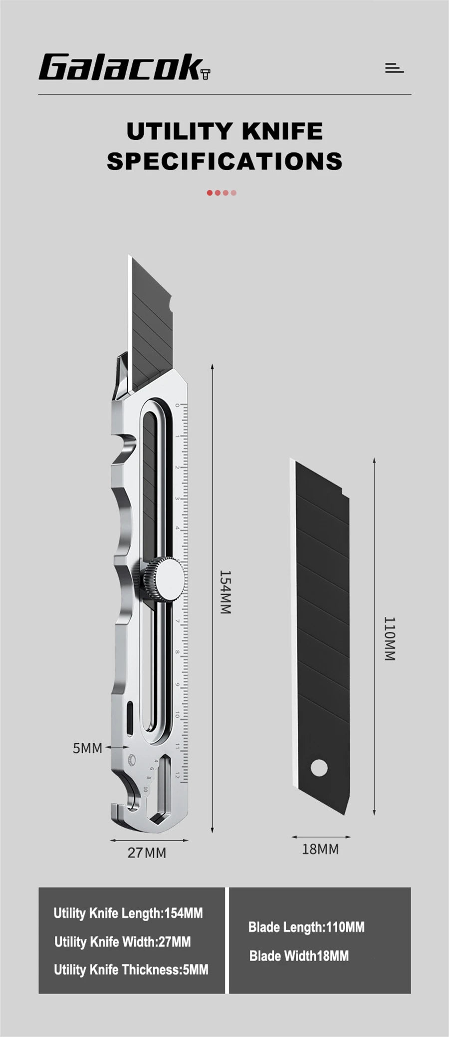 Stainless Steel Utility Knife 6 In 1 Multi-Function Opener