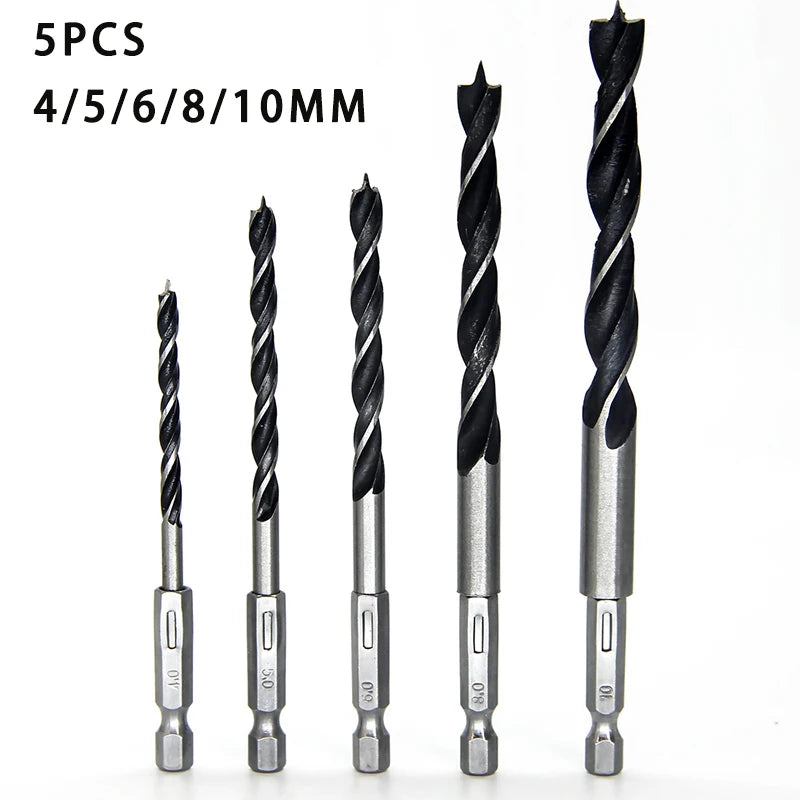 3/5pcs 3 4 5 6 7 8 10mm Quick Change Metal Tools 1/4" Hex Shank Wood