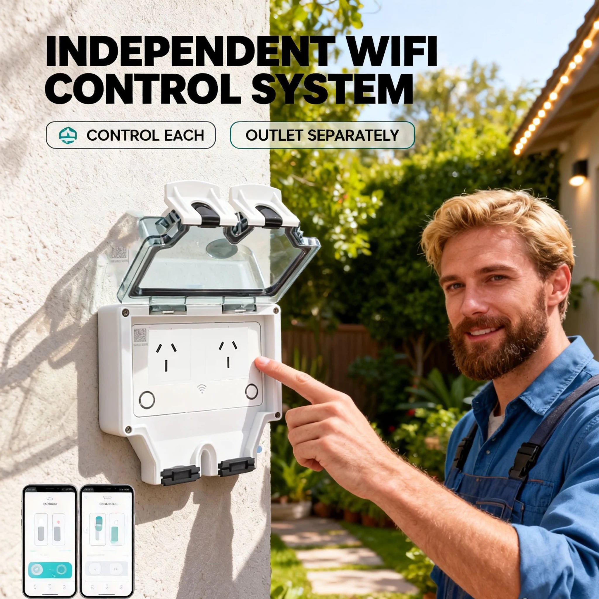 Tuya Power IP66 Outdoor Socket AU CN ARG Wifi Smart Waterproof Socket