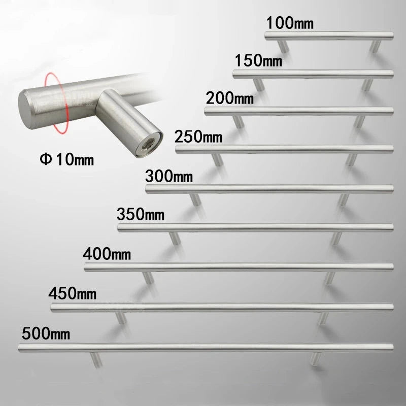 Diameter 10mm Stainless Steel Kitchen Door Cabinet T Bar Handle Pul...