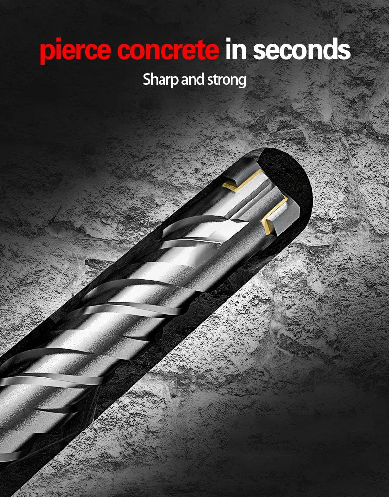 Cross Tips 4 Cutters Concrete SDS Plus Drill Bit 110mm 150 200