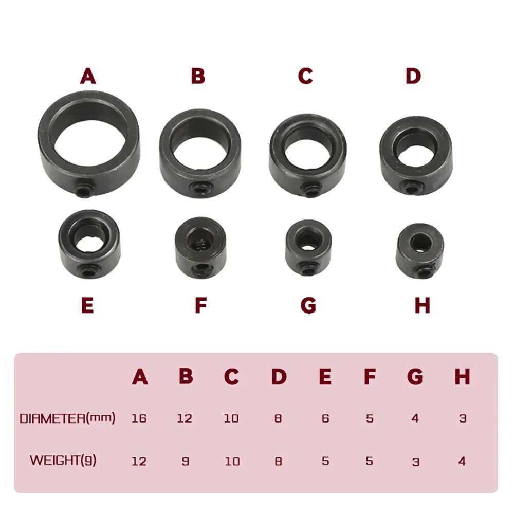 7/8pcs Woodworking Drill Locator 3-16mm Shaft Depth Collars Ring