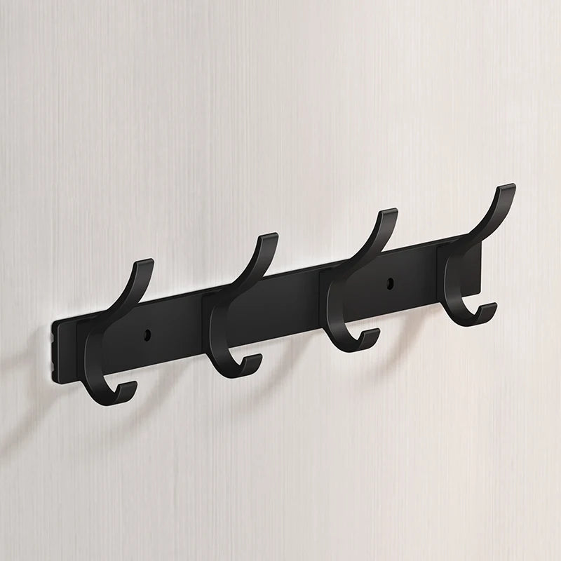 Black Robe Hooks Towel Hanger Nail Wall Rack Hooks Coat Clothes Holder