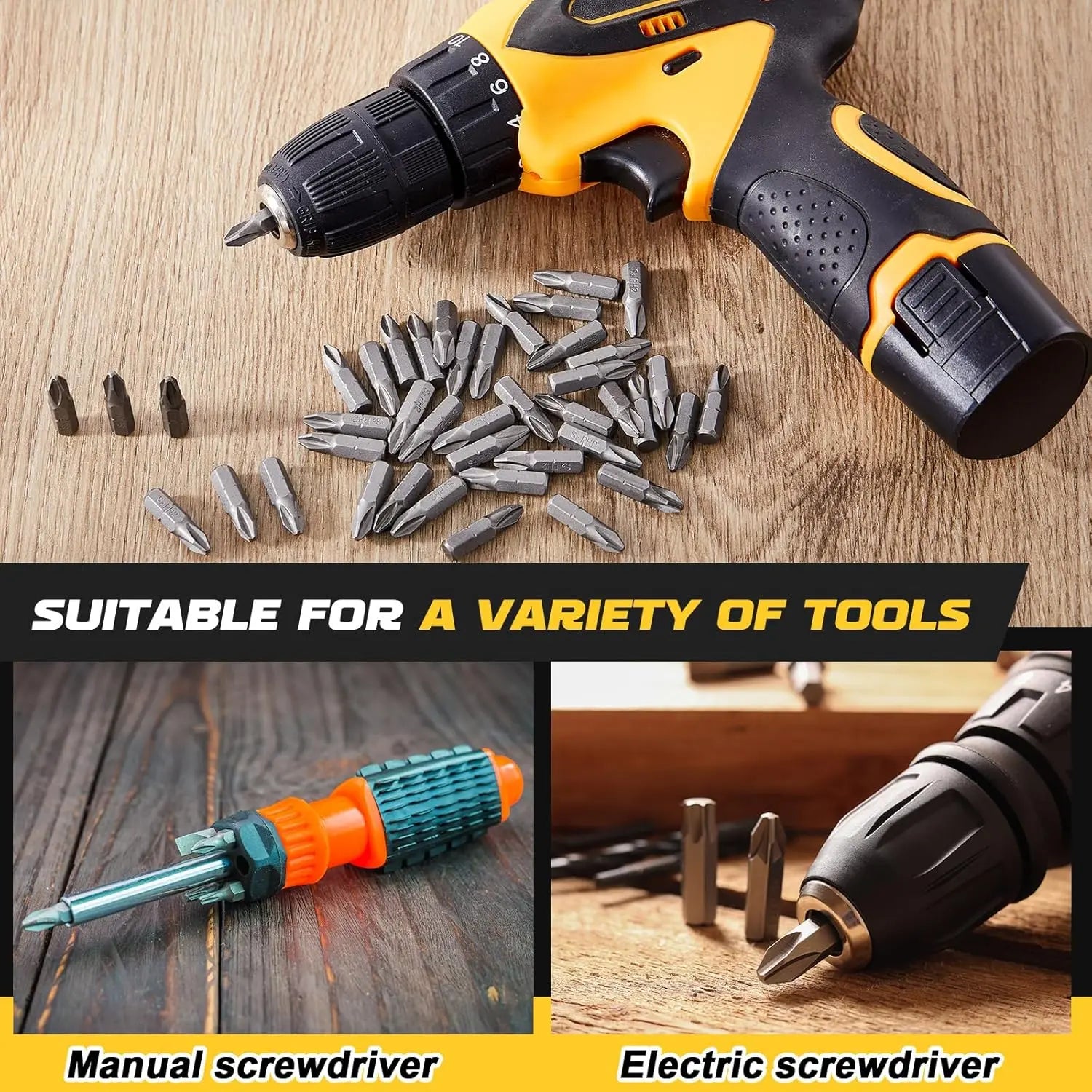 100/1pc 25mm Anti Slip Electric Hex Shank Magnetic Screwdriver Drill