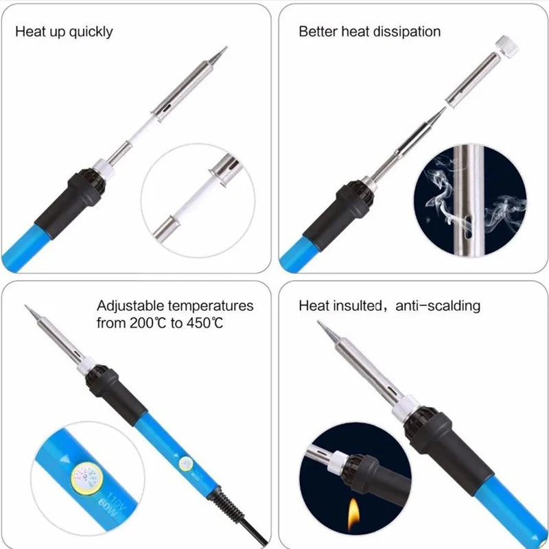 60W Adjustable Temperature Electric Soldering Iron Welding Iron