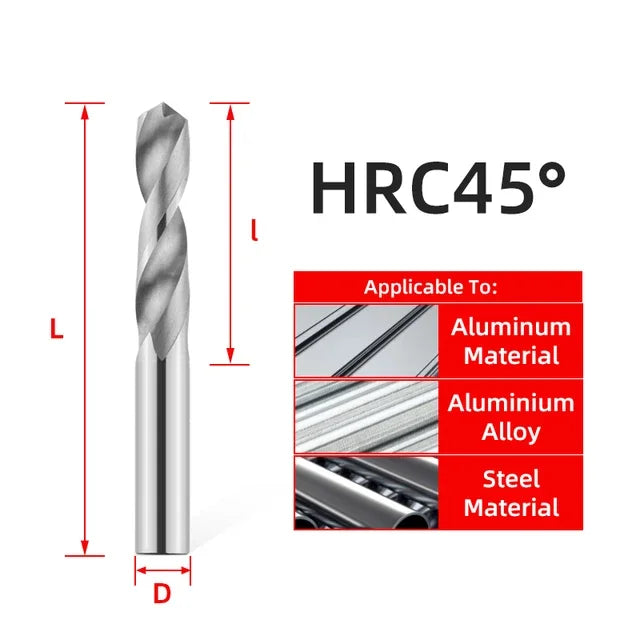 Tungsten Carbide Twist Drill Whole Bit Metal Processing High Hardness
