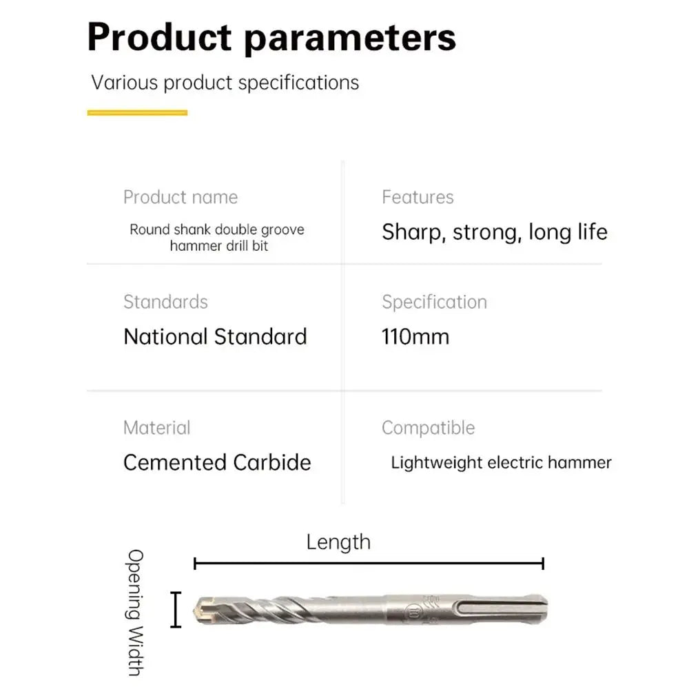 Cross Tips Concrete SDS Plus Drill Bit 4 Cutters Round Shank Impact